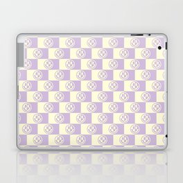 Smiley Faces On Checkerboard (Yellow Beige & Lilac)  Laptop Skin