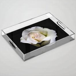 White rose bud Acrylic Tray