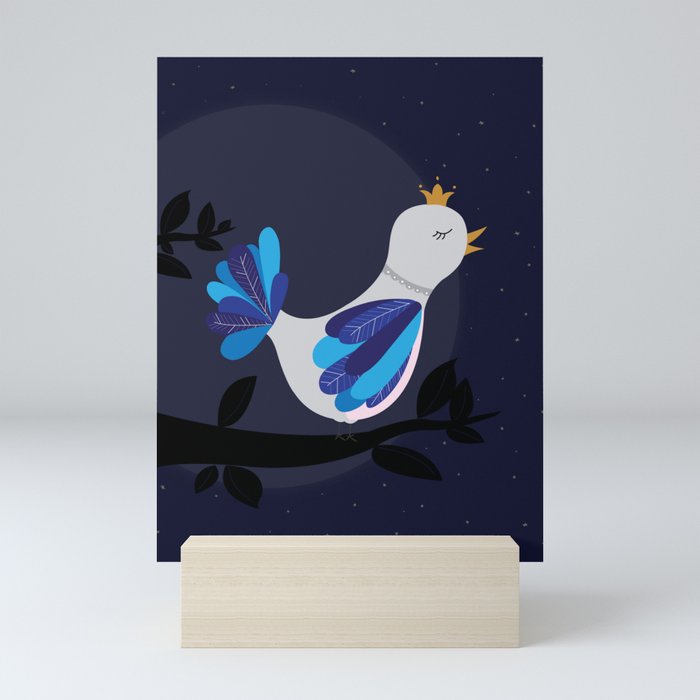 Rock-A-Bye Blue Bird Mini Art Print