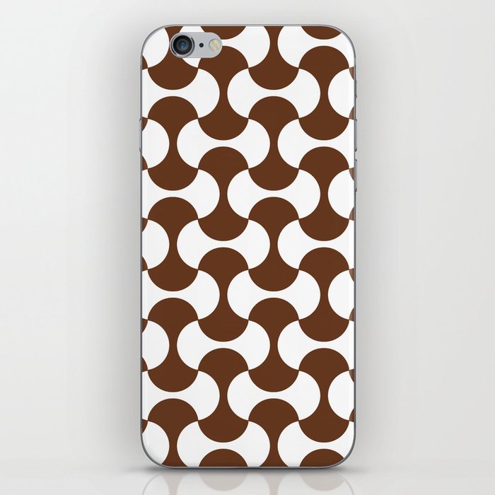 Brown and white mid century mcm geometric modernism iPhone Skin