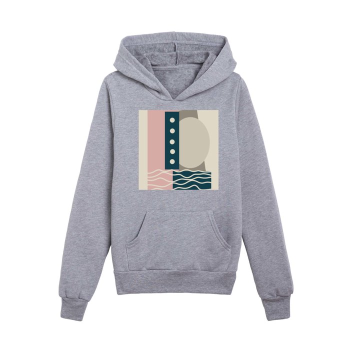 Abstract blue and pink Kids Pullover Hoodie
