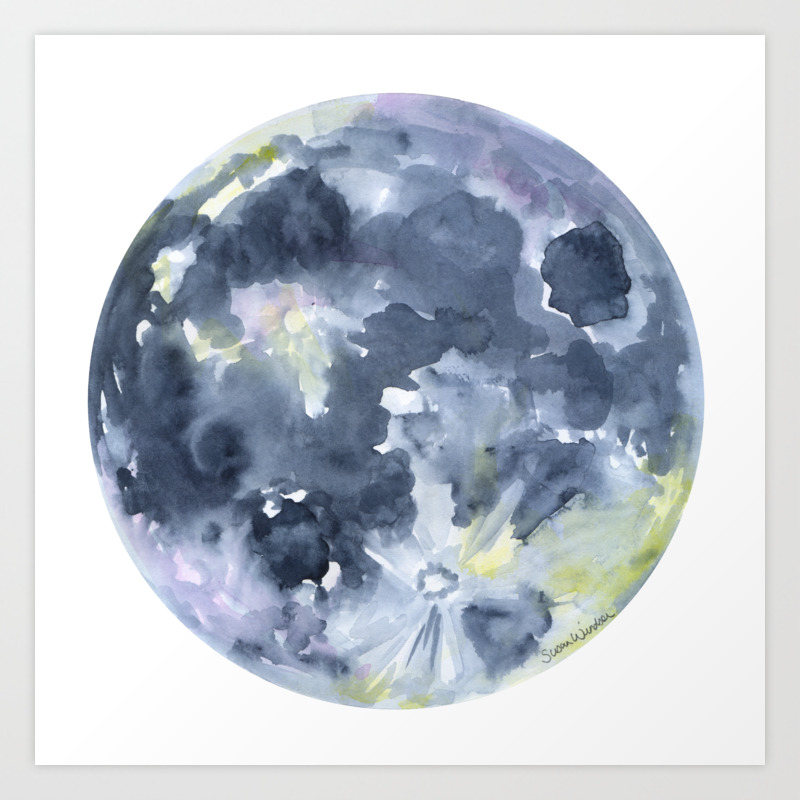 Full Moon Watercolor Art Print By Susanwindsor Society6