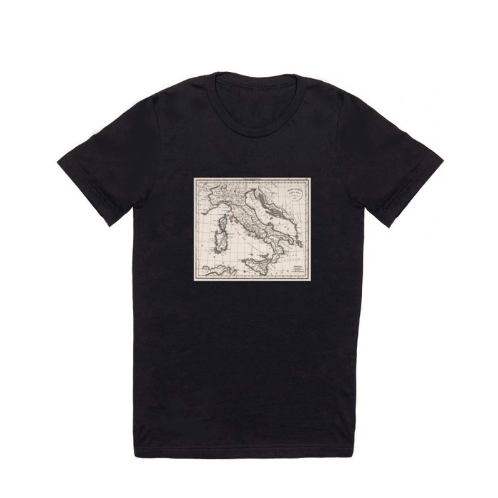 Vintage Map of Italy (1825) T Shirt