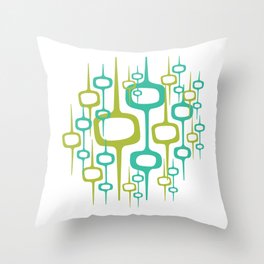 Mid Century Modern — Organic Abstract Honeycomb Pattern Throw Pillow