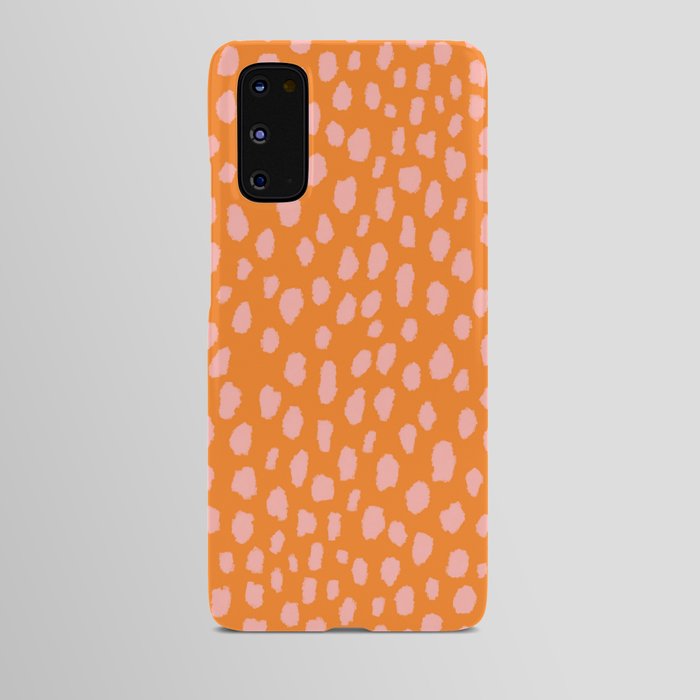 Pink and Orange Polka Dot Spots Pattern (pink/orange) Android Case