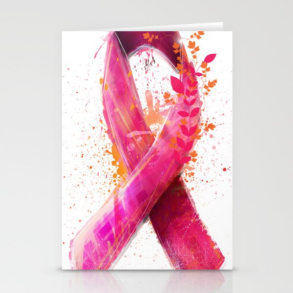 Breast Cancer Ribbon Stationery Cards