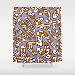 Abstract Organic Pattern in Lilac, Orange, Reddish Brown and White Shower Curtain