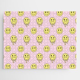 Cute Smiley Face Trippy Pattern Jigsaw Puzzle