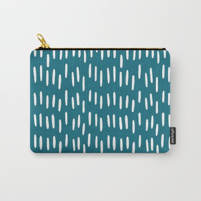 Boho Raindrops in Teal Carry-All Pouch