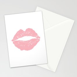 Coral Lips Stationery Card