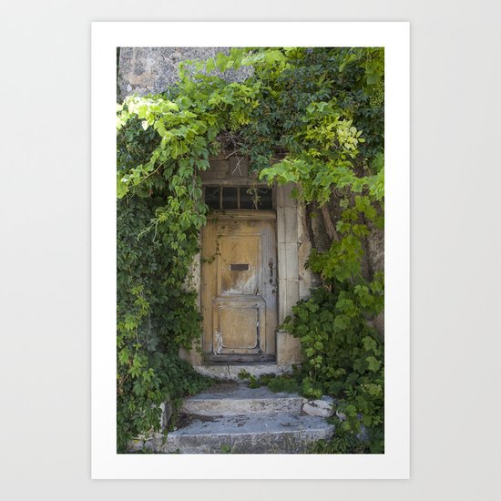 Provence Door covered with green vines Art Print