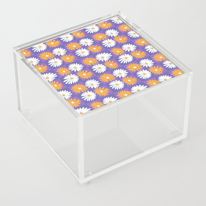Very Peri daisies Acrylic Box