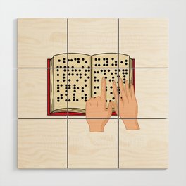 Braille Alphabet Number Blindness Reader Wood Wall Art