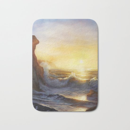 Cornish Sunset Seascape Bath Mat