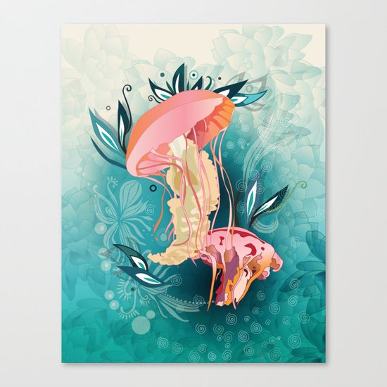 Jellyfish tangling Canvas Print