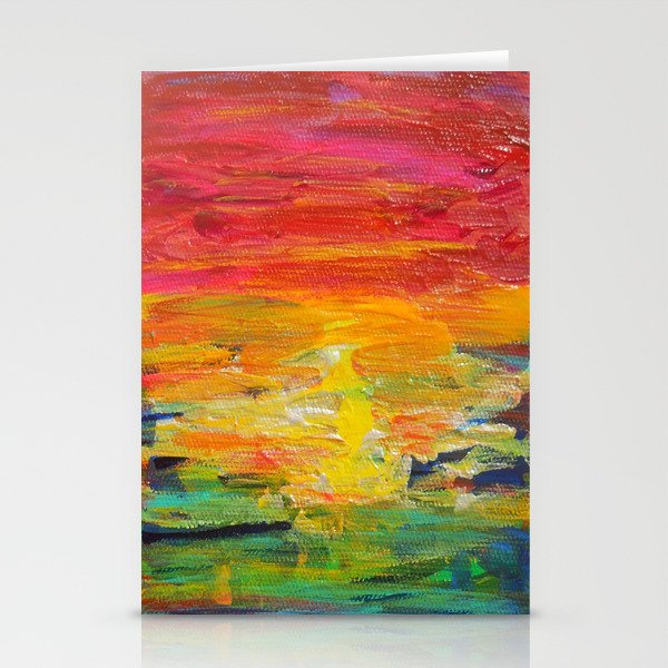Ombre Rainbow Sunset Stationery Cards