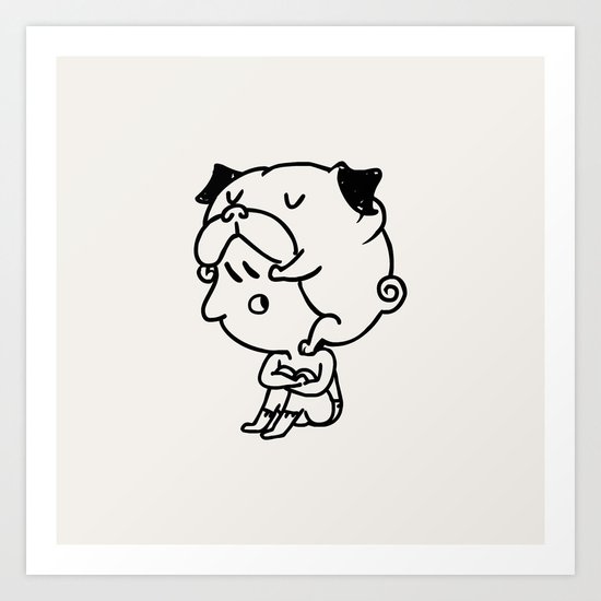 Cuddly Pug Art Print