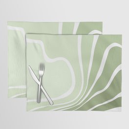 Sage Green Gradient Abstract Mountains Landscape Placemat