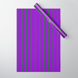 [ Thumbnail: Dark Violet and Green Colored Lines Pattern Wrapping Paper ]