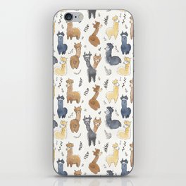 Cute Alpacas Illustration Pattern iPhone Skin