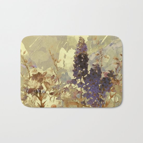 floral on beige Bath Mat