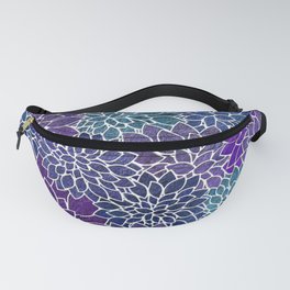 Floral Abstract 22 Fanny Pack | Turquoise, Purple, Flowers, Blue, Graphicdesign, Nature, Petals, Floral, Decorative, Pattern 