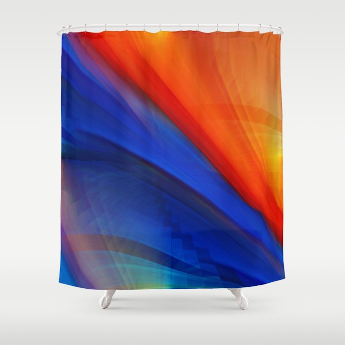 Bright orange and blue Shower Curtain