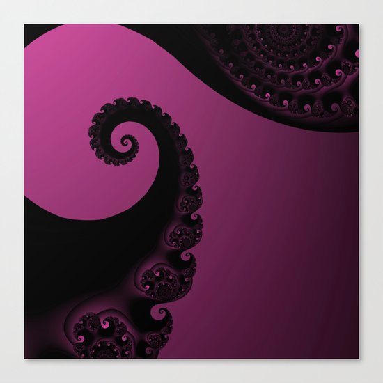 Pink and Black Fractal Canvas Print