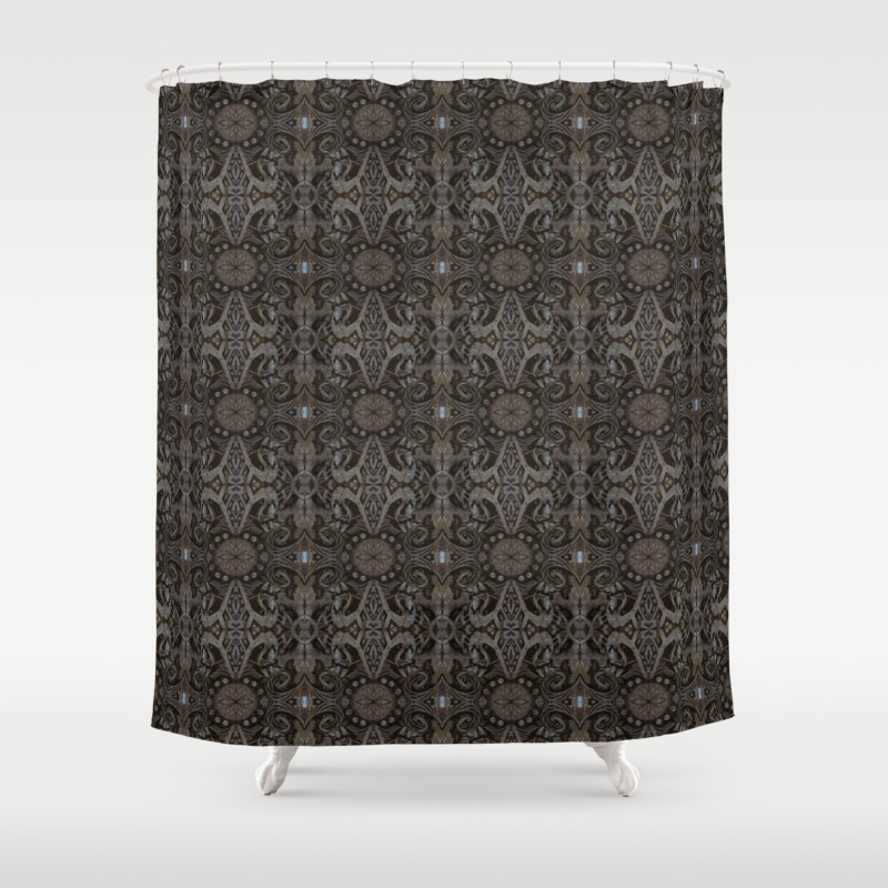 Curves Lotuses Black Brown Taupe Shower Curtain By Clipsocallipso Society6