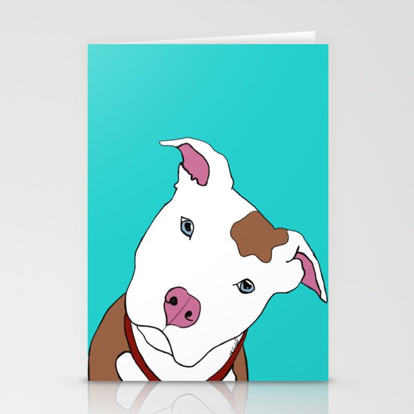 Pit bull Stationery Cards | Drawing, Pitbull, Dog, Pit-bull, Pibble, White-brown-pitbull, White, Brown