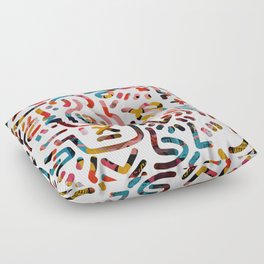 Graffiti Art Life in the Jungle with Symbols of Energy Floor Pillow