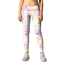 yellow peach pink candy ink marks hand-drawn collection Leggings