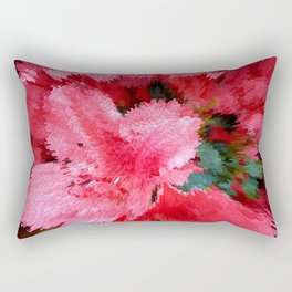 Red Azaleas blossom pixel art Rectangular Pillow