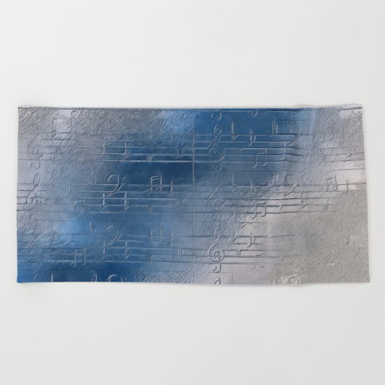 Silver music Beach Towel