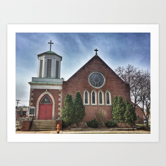 Christ Church in Moline, Illinois Art Print by adriablack | Society6