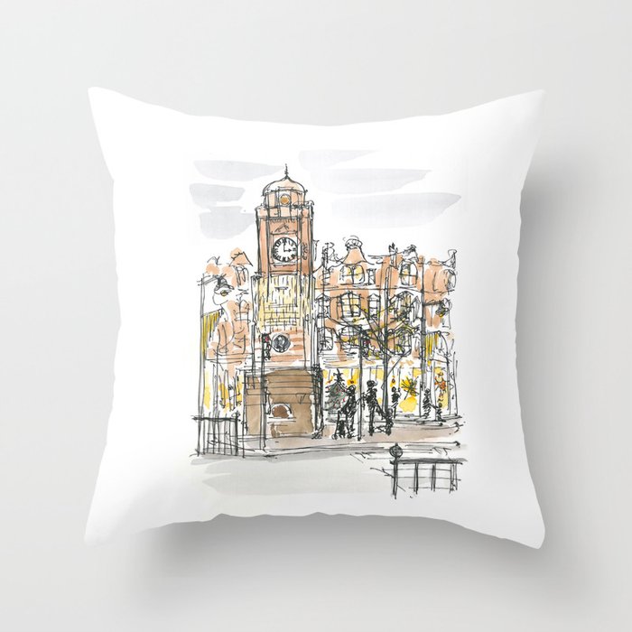 crouch end clock tower Throw Pillow