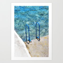 228. Sea Swimming Pool, Greece Art Print