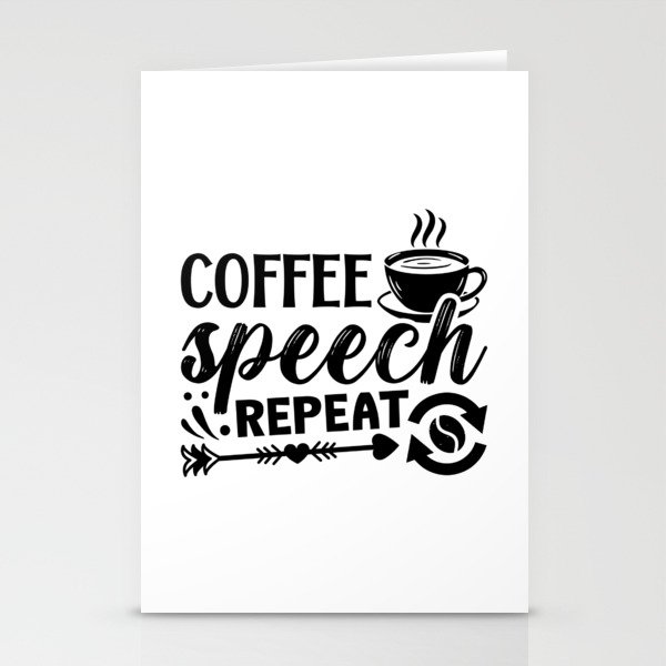Mental Health Coffee Speech Repeat Anxiety Anxie Stationery Cards
