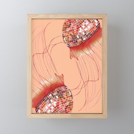 Disco Jellyfish - Peach Framed Mini Art Print
