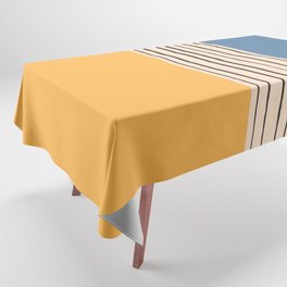 Flawa - Blue Yellow Colourful Minimalistic Art Design Pattern Tablecloth
