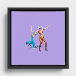 party people Framed Canvas | Dance, Dancer, Drink, Friends, Curated, Shine, Costume, Digital, Discoball, Danceparty 