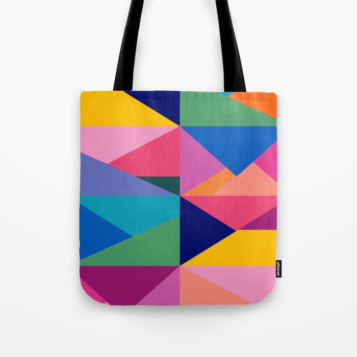 Geometric Color Block Tote Bag by apricot+birch | Society6
