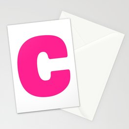 C (Dark Pink & White Letter) Stationery Card