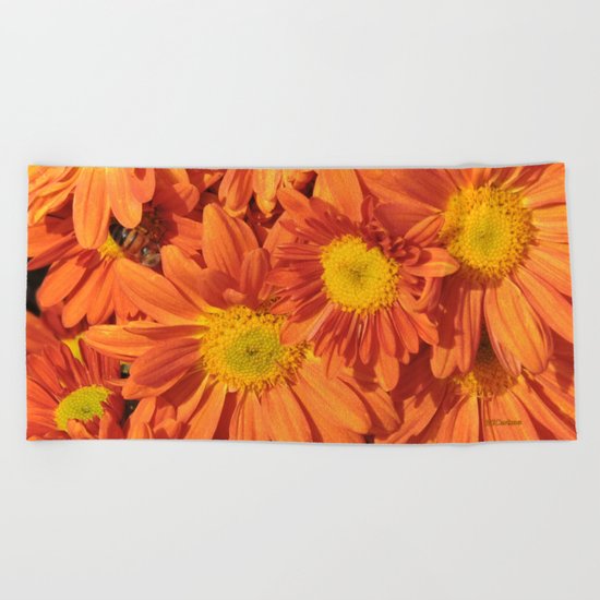 Petals a L'orange Beach Towel