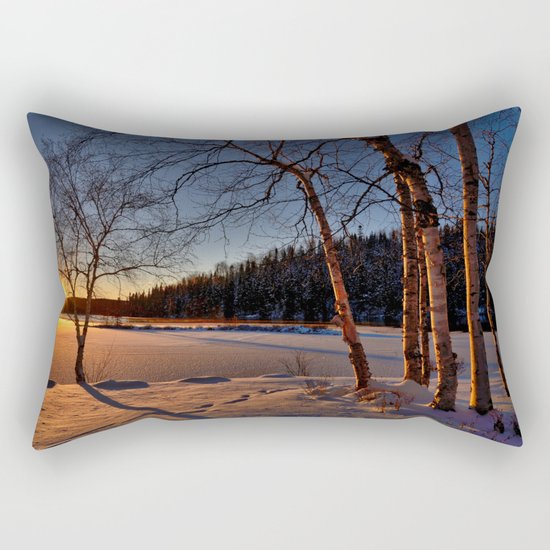 winter sunset Rectangular Pillow