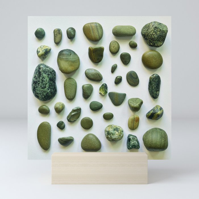 Beach Stones: The Greens (Flotsam; Found Objects) Mini Art Print