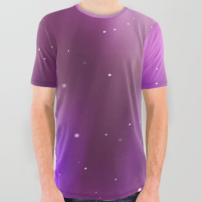 Colorful Universe Nebula Galaxy And Stars All Over Graphic Tee