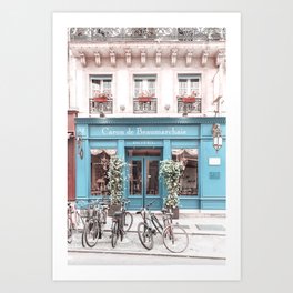 Paris Blue Architecture Bike Photography Art Print