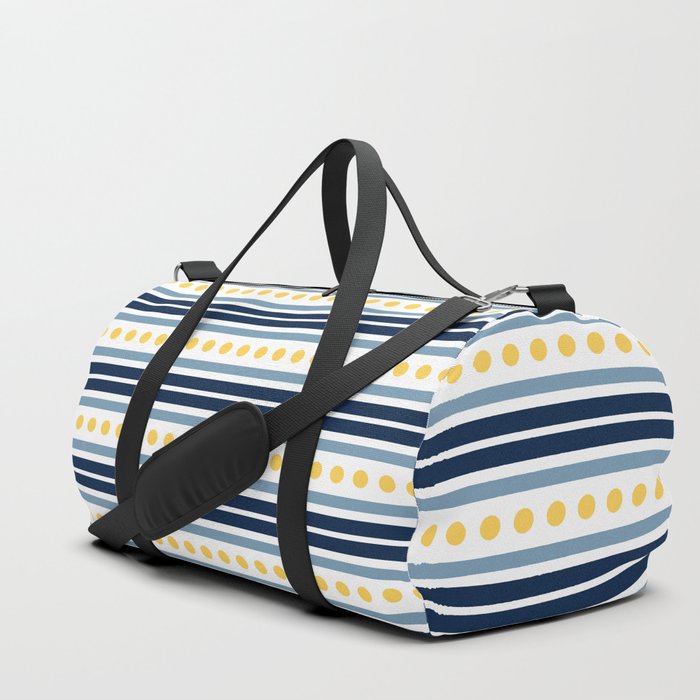 Blue stripes and yellow dots Duffle Bag