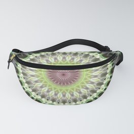 Yellow, cream and green mandala Fanny Pack